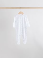 White 7 Pack Baby Popper Sleepsuits 4 Pack (0-2yrs) - Image 6 of 16