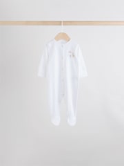 White 7 Pack Baby Popper Sleepsuits 4 Pack (0-2yrs) - Image 7 of 16