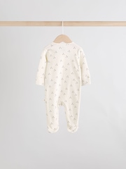 Cream Baby Two Way Zip Sleepsuits 4 Pack (0-2yrs) - Image 4 of 12