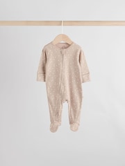 Cream Baby Two Way Zip Sleepsuits 4 Pack (0-2yrs) - Image 5 of 12