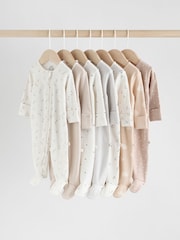 Neutral Baby Two Way Zip Sleepsuits 4 Pack (0-2yrs) - Image 1 of 17