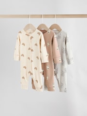 Neutral Baby Breakfast Footless Sleepsuits 3 Pack (0mths-3yrs) - Image 1 of 10