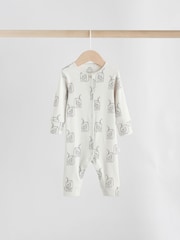 Neutral Baby Breakfast Footless Sleepsuits 3 Pack (0mths-3yrs) - Image 5 of 10