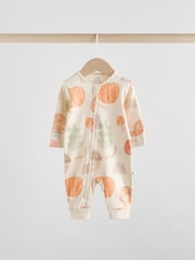 Cream Baby Two Way Zip Footless Sleepsuits 3 Pack (0mths-3yrs) - Image 3 of 12