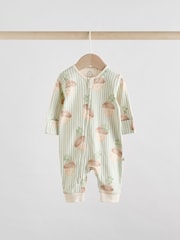 Cream Baby Two Way Zip Footless Sleepsuits 3 Pack (0mths-3yrs) - Image 5 of 12