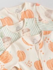 Cream Baby Two Way Zip Footless Sleepsuits 3 Pack (0mths-3yrs) - Image 8 of 12