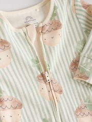 Cream Baby Two Way Zip Footless Sleepsuits 3 Pack (0mths-3yrs) - Image 9 of 12