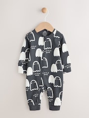 Black Baby Halloween Ghost Two Way Zip Sleepsuit (0mths-2yrs) - Image 1 of 8