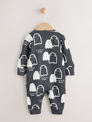 Black Baby Halloween Ghost Two Way Zip Sleepsuit (0mths-2yrs) - Image 2 of 8