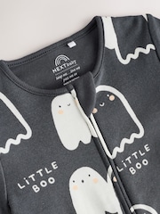 Black Baby Halloween Ghost Two Way Zip Sleepsuit (0mths-2yrs) - Image 4 of 8