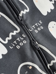 Black Baby Halloween Ghost Two Way Zip Sleepsuit (0mths-2yrs) - Image 6 of 8