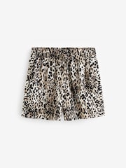 Grey Leopard Print Drawstring Shorts - Image 5 of 7