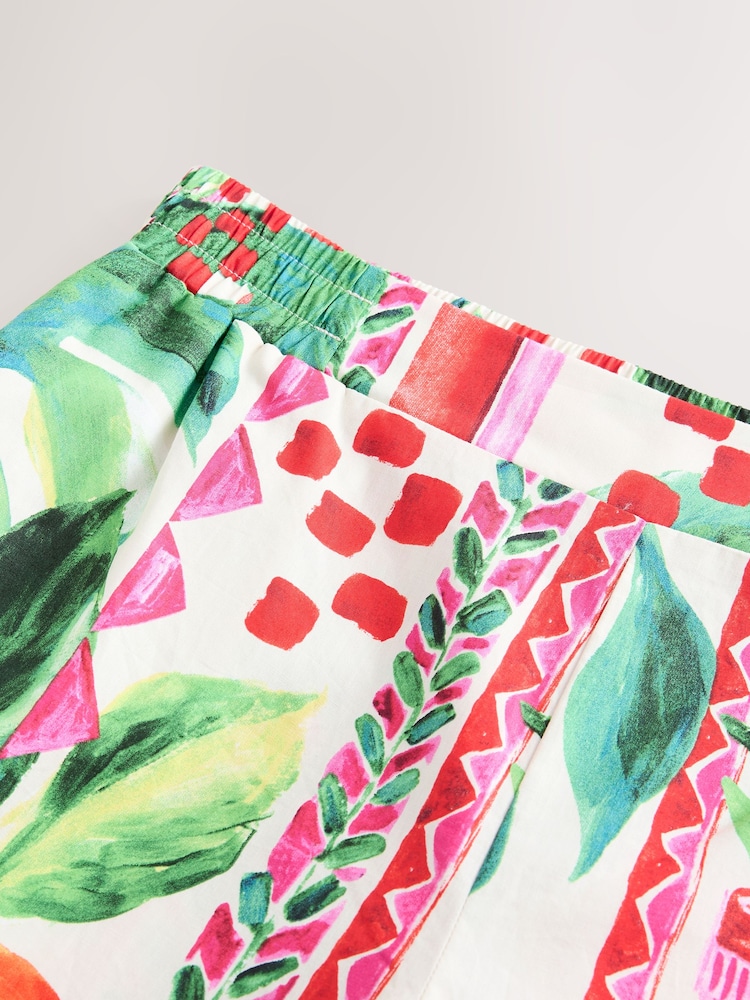 Leuchtend mehrfarbig - Kew Collection Wide Leg 100% Cotton Trousers - Bild 3 von 3