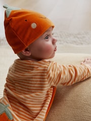 Orange Halloween Velour Pumpkin Dress Up Baby Sleepsuit (0mths-2yrs) - Image 4 of 12