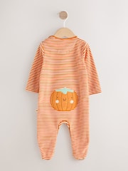 Orange Halloween Velour Pumpkin Dress Up Baby Sleepsuit (0mths-2yrs) - Image 7 of 12
