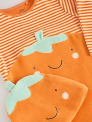 Orange Halloween Velour Pumpkin Dress Up Baby Sleepsuit (0mths-2yrs) - Image 9 of 12