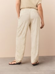 Ecru/Cream Satin Jacquard Harem Trousers - Image 4 of 8