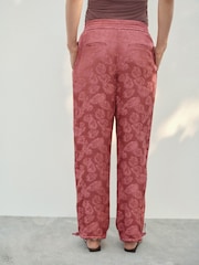 Pink Satin Jacquard Harem Trousers - Image 5 of 9