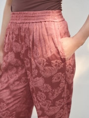 Pink Satin Jacquard Harem Trousers - Image 7 of 9