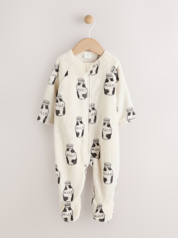 White Baby Milk Fleece Sleepsuit - Image 1 of 6