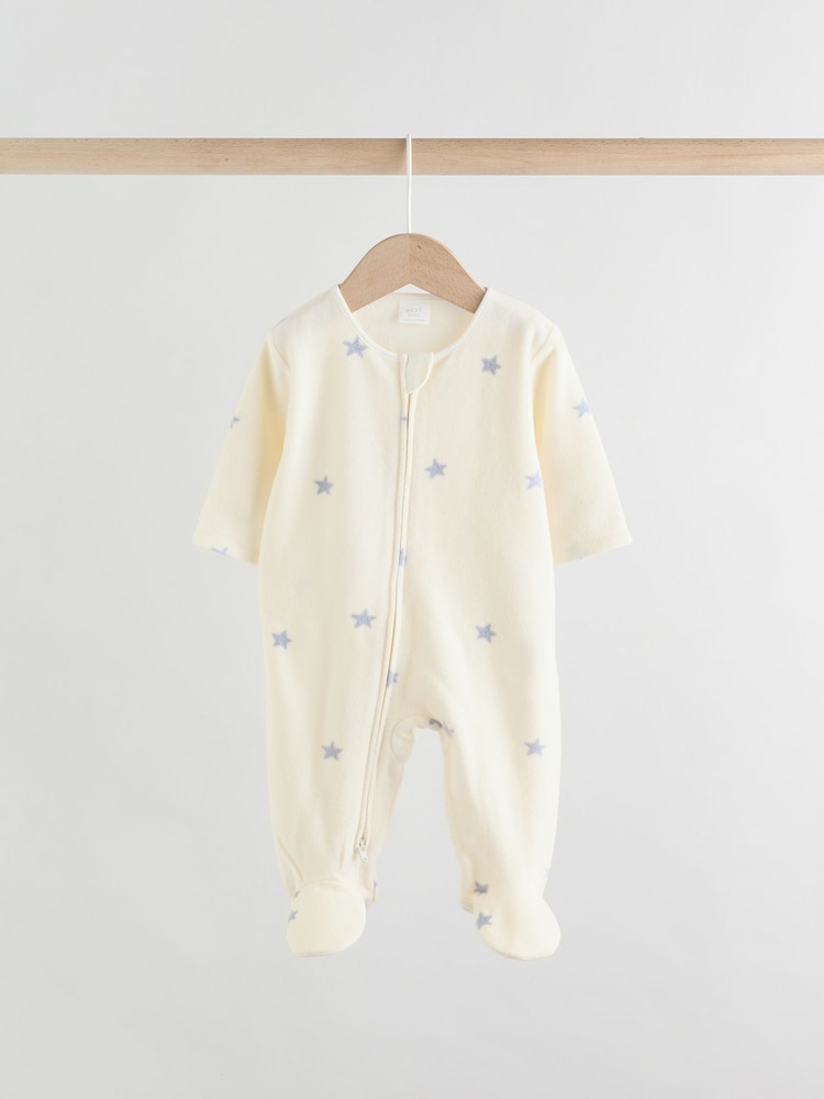 Neutrale Farbe - Baby-Schlafanzüge aus Microfleece mit Zwei-Wege-Reißverschluss im 2er-Pack - Bild 1 von 3
