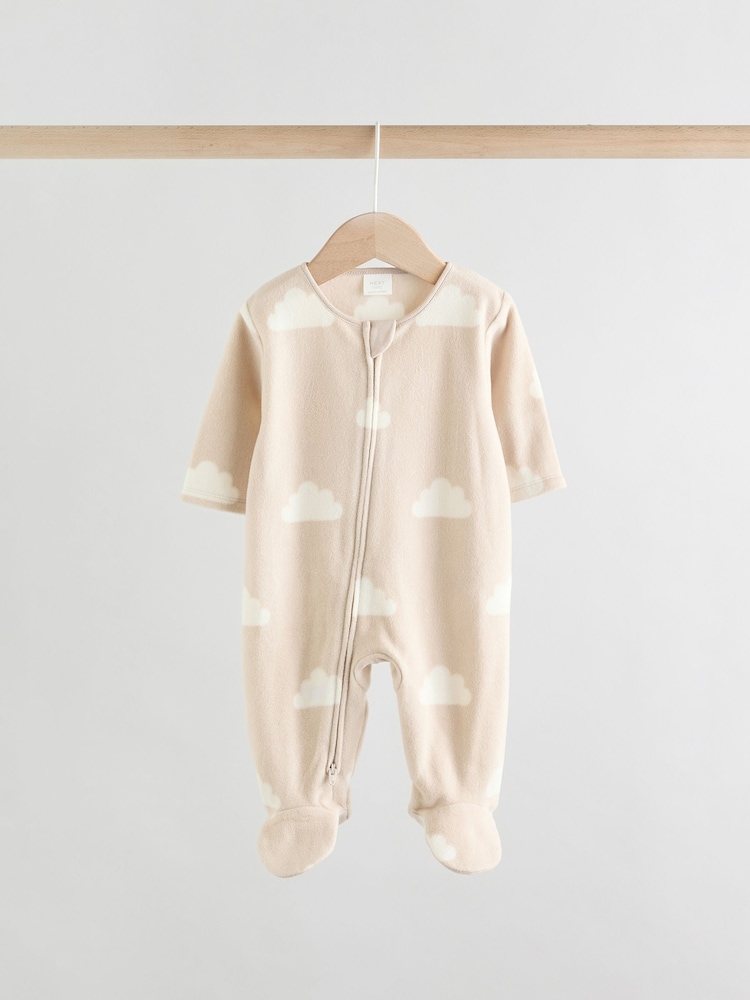 Neutrale Farbe - Baby-Schlafanzüge aus Microfleece mit Zwei-Wege-Reißverschluss im 2er-Pack - Bild 3 von 3