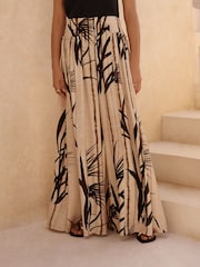 Ecru Print Palazzo Trousers - Image 2 of 8