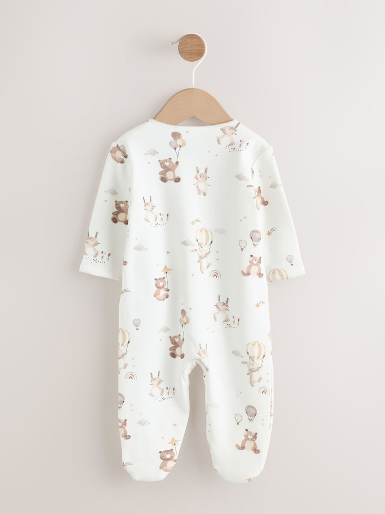 Cream Baby Two Way Zip Fleece Lined Sleepsuit - Image 2 of 7 Cream Baby Two Way Zip Fleece Lined Sleepsuit - Image 2 of 7