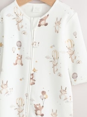 Cream Baby Two Way Zip Fleece Lined Sleepsuit - Image 3 of 7