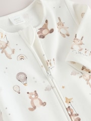 Cream Baby Two Way Zip Fleece Lined Sleepsuit - Image 4 of 7