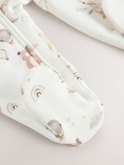 Cream Baby Two Way Zip Fleece Lined Sleepsuit - Image 6 of 7