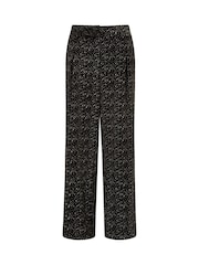 Yumi Black Velvet Sparkle Wide Leg Trousers - Image 5 of 5