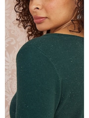 Yumi Green Sparkle Knit Jumper - Image 4 of 5