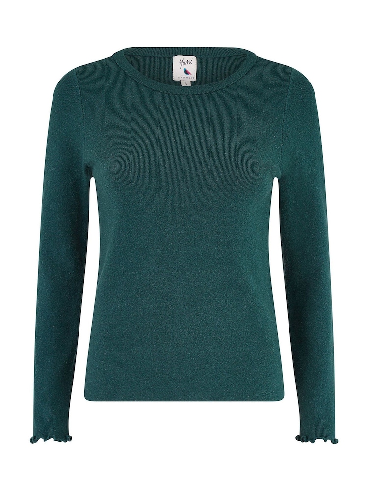Yumi Green Sparkle Knit Jumper - Image 5 of 5