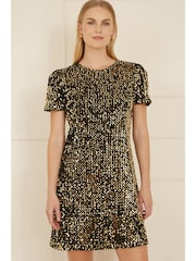 Yumi Gold Sequin Tunic Dress - Image 1 of 4