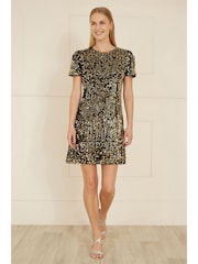 Yumi Gold Sequin Tunic Dress - Image 2 of 4