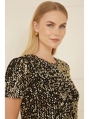 Yumi Gold Sequin Tunic Dress - Image 4 of 4