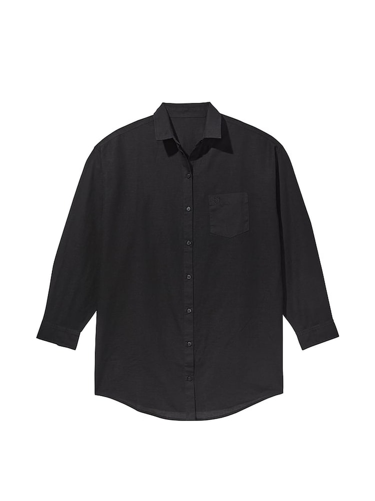 Victoria's Secret Black Oversized Cover Up Shirt - Image 1 of 1