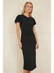 Yumi Ruched Waist Stretch Midi Dress - Bild 1 von 5