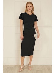 Yumi Ruched Waist Stretch Midi Dress - Bild 2 von 5