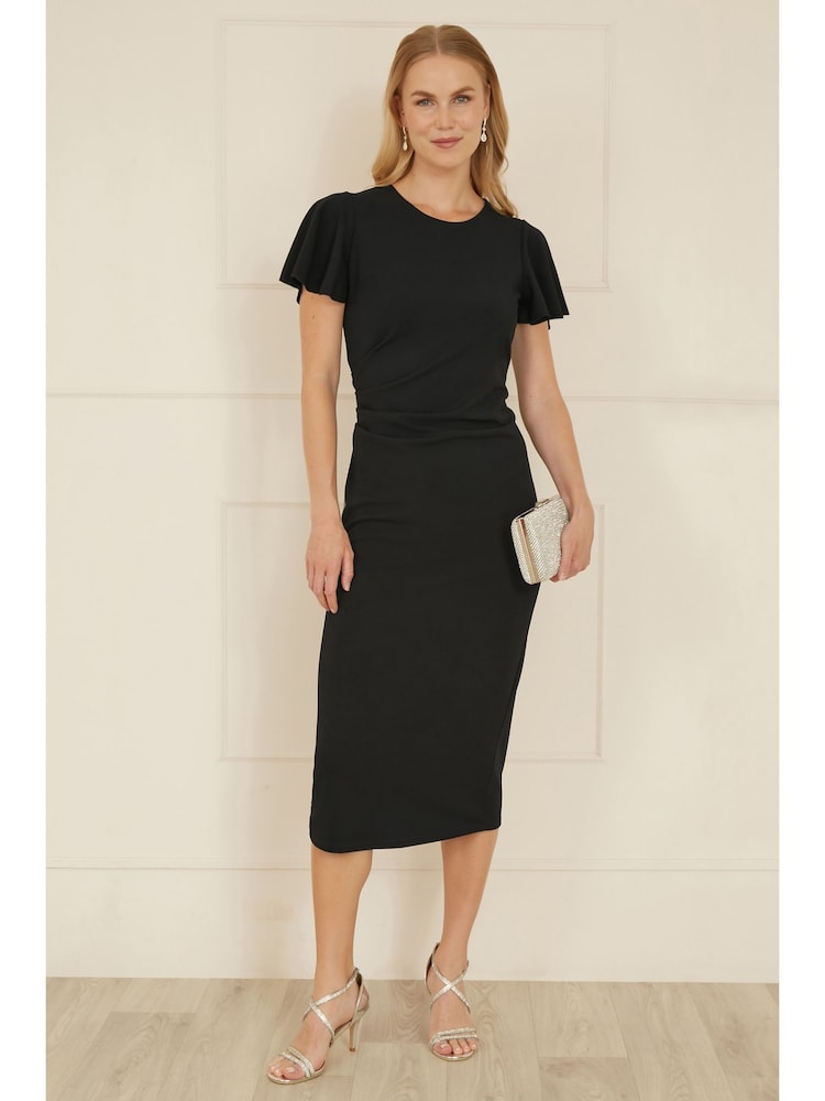 Yumi Ruched Waist Stretch Midi Dress - Bild 2 von 5