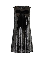 Yumi Black Sequin Bow Tunic Shift Dress - Image 5 of 5