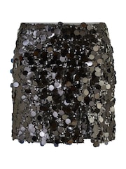 Yumi Black Sequin Mini Skirt - Image 4 of 4