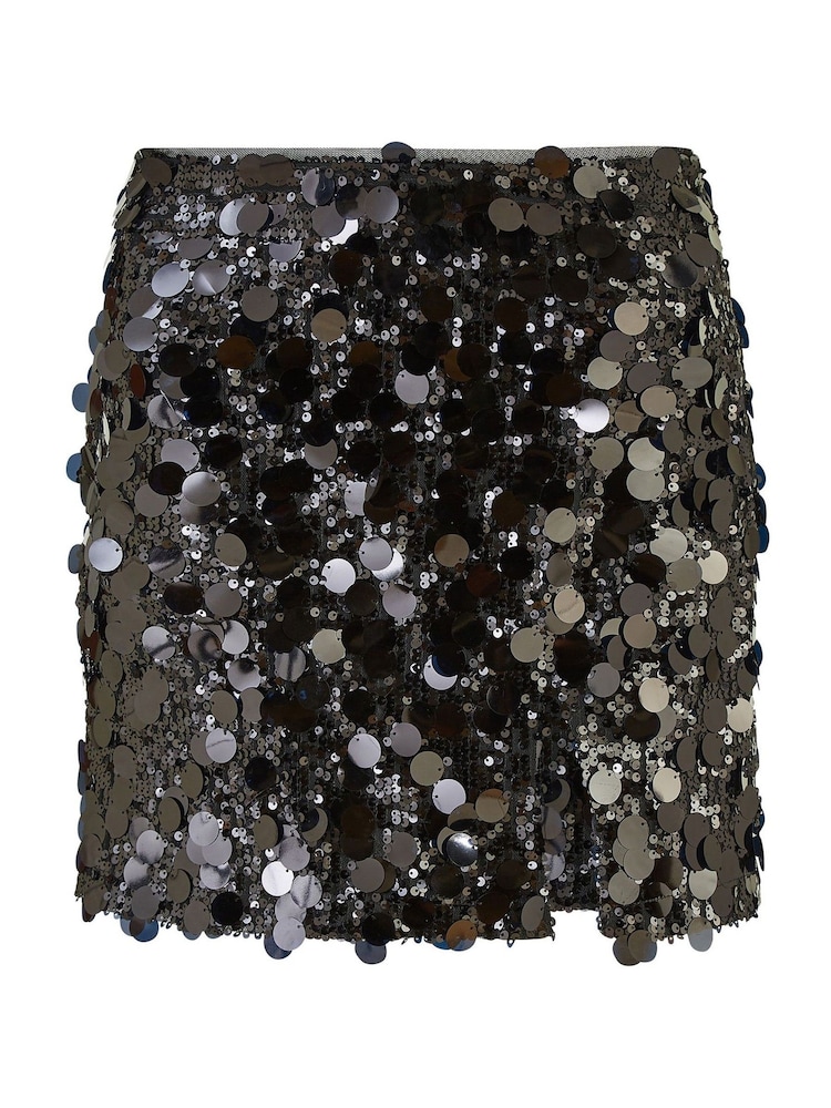 Yumi Black Sequin Mini Skirt - Image 4 of 4