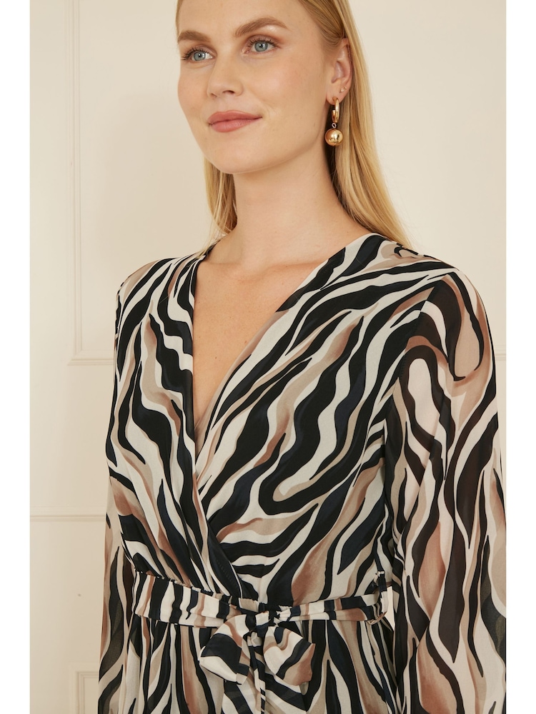 Buy Yumi Black Animal Print Swirl Midi Wrap Dress from Next USA