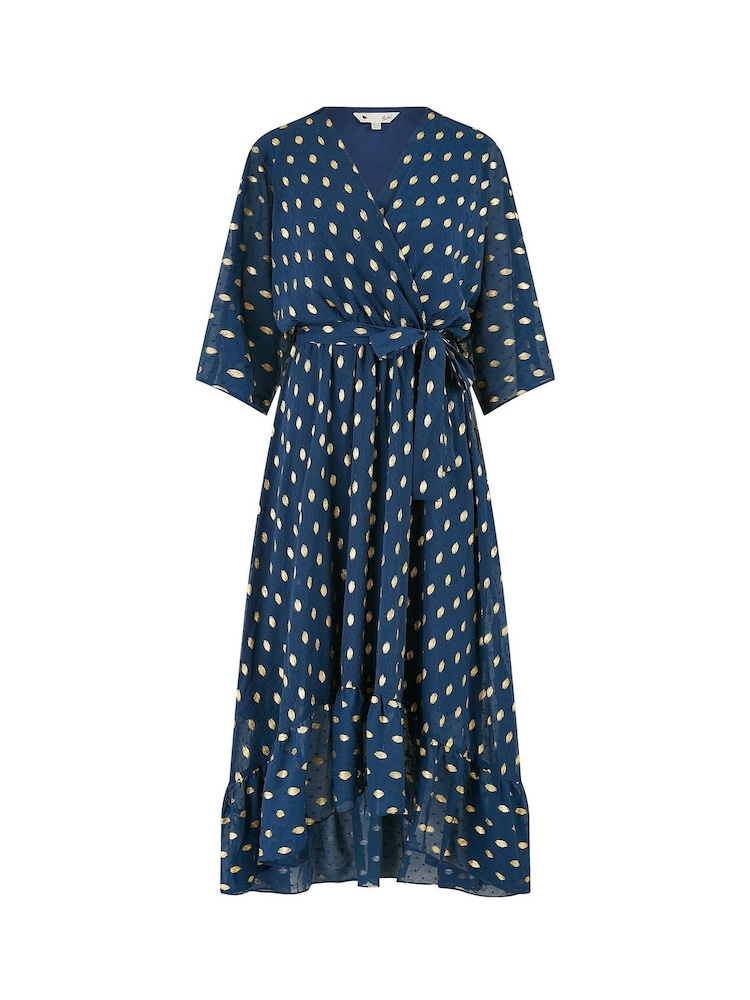 Blau - Yumi Paillettenbesetztes Midi-Wickelkleid mit Kimonoärmeln - Bild 5 von 5 Blau - Yumi Paillettenbesetztes Midi-Wickelkleid mit Kimonoärmeln - Bild 5 von 5