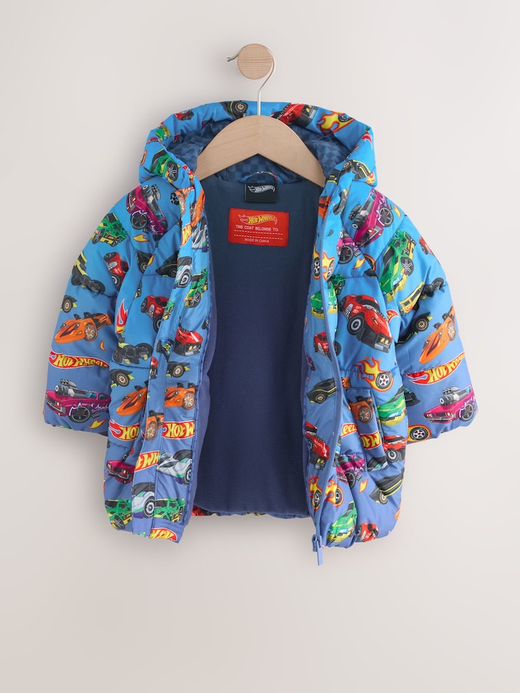 Blue Hotwheels Padded Shower Resistant Coat (3mths-7yrs) - Image 2 of 6 Blue Hotwheels Padded Shower Resistant Coat (3mths-7yrs) - Image 2 of 6