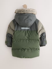 Green Waterproof Warm Padded Coat (12mths-10yrs) - Image 3 of 6