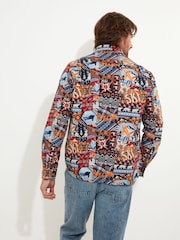 Joe Browns Yellow Winter Ski Patchwork Printed Long Sleeve 100% Cotton Shirt - Image 4 of 7