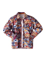 Joe Browns Yellow Winter Ski Patchwork Printed Long Sleeve 100% Cotton Shirt - Image 7 of 7